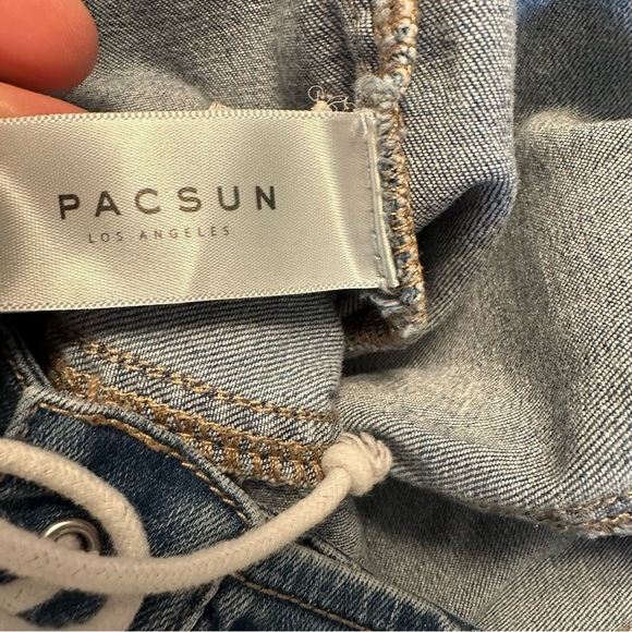 Pacsun | Women's Blue Lace-Up Front Mini Denim Skirt Size 28 - Picture 6 of 6